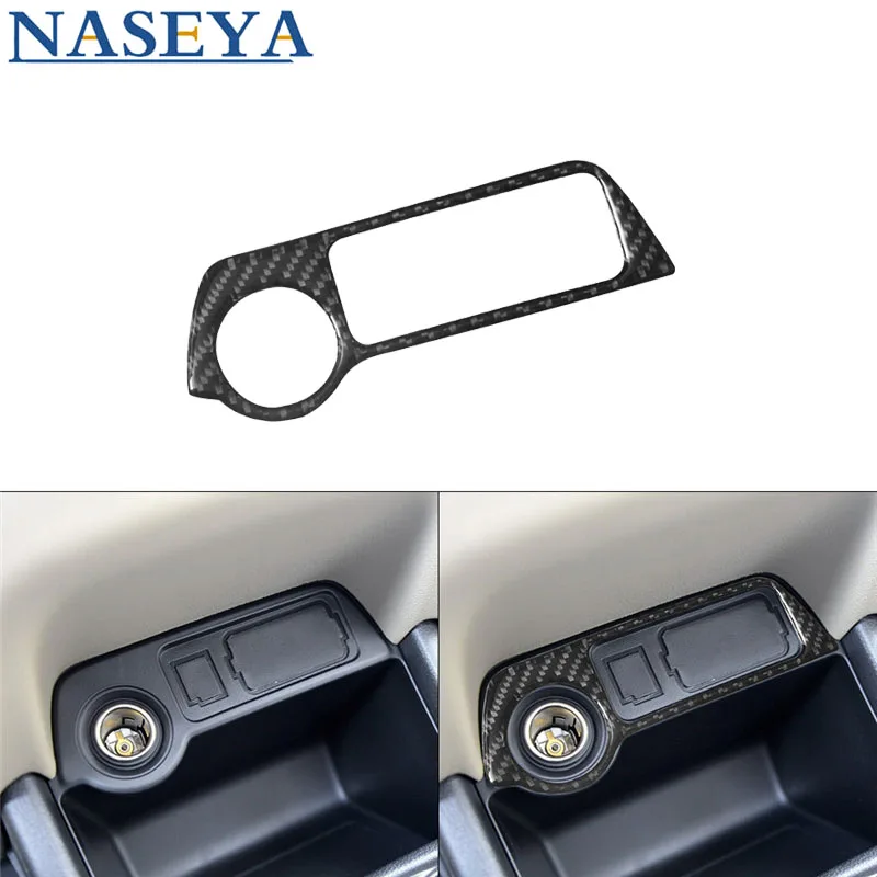 

Carbon Fiber Front Power Socket Frame Stickers For Mitsubishi Outlander 2014-2016 Without Navigation Car Interior Accessories