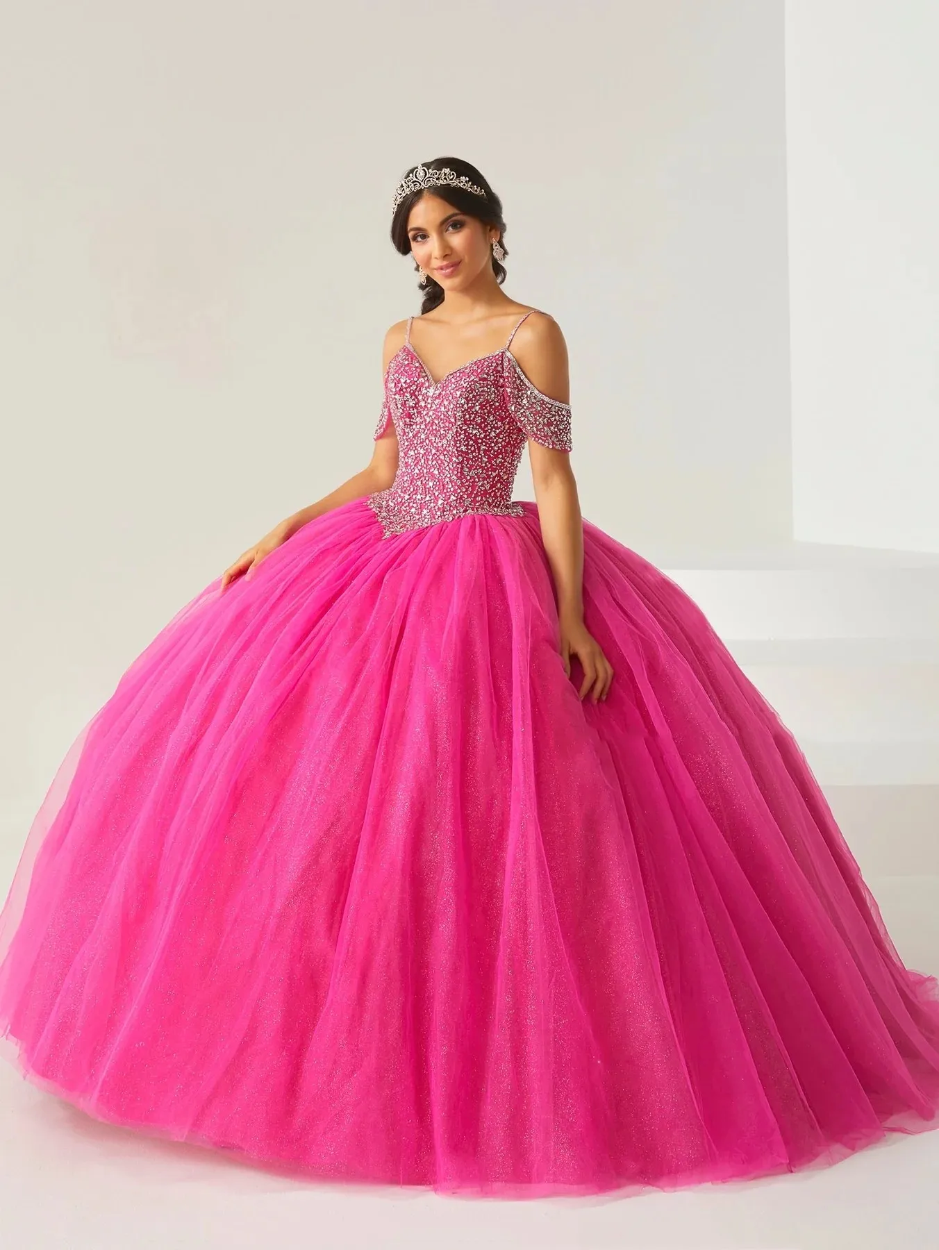 Teal Blue Charro Quinceanera Dresses Ball Gown Off The Shoulder Tulle Beaded Puffy Mexican Sweet 16 Dresses 15 Anos