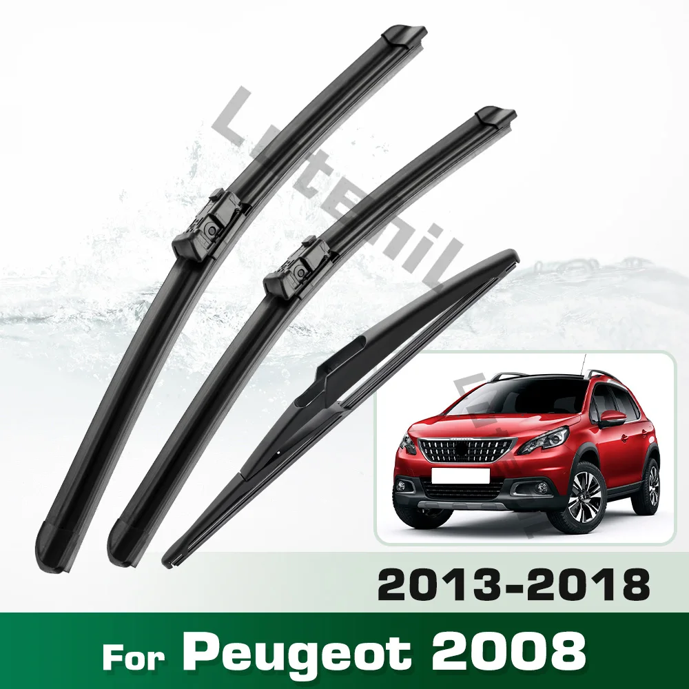

Для Peugeot 2008 A94 2013-2018 стеклоочиститель с левым рулем, комплект передних и задних щеток стеклоочистителя, щетки для лобового стекла 26 "+ 16" + 12"