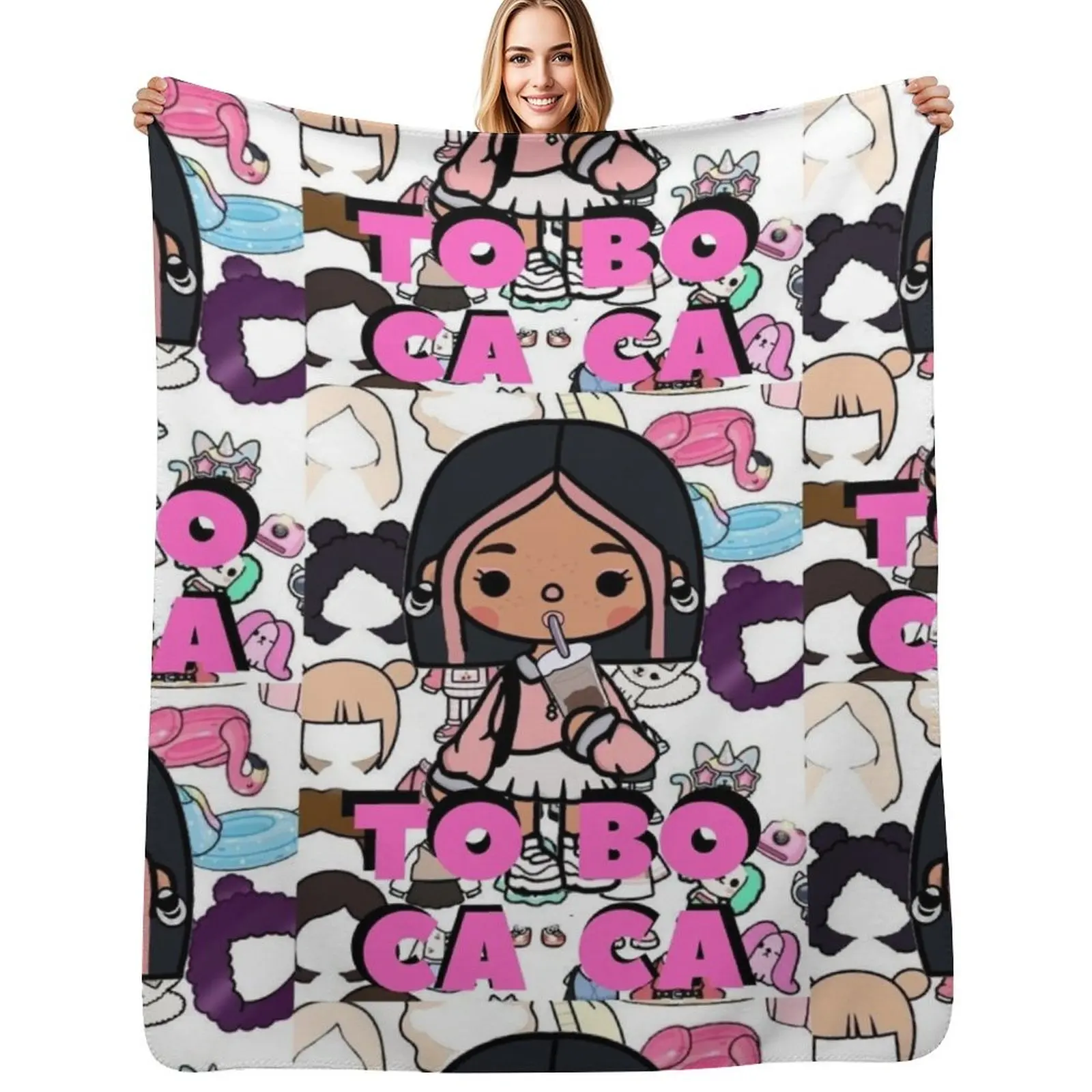 

Toca Boca Throw Blanket Warm Napping Blanket for Office Couch Bed