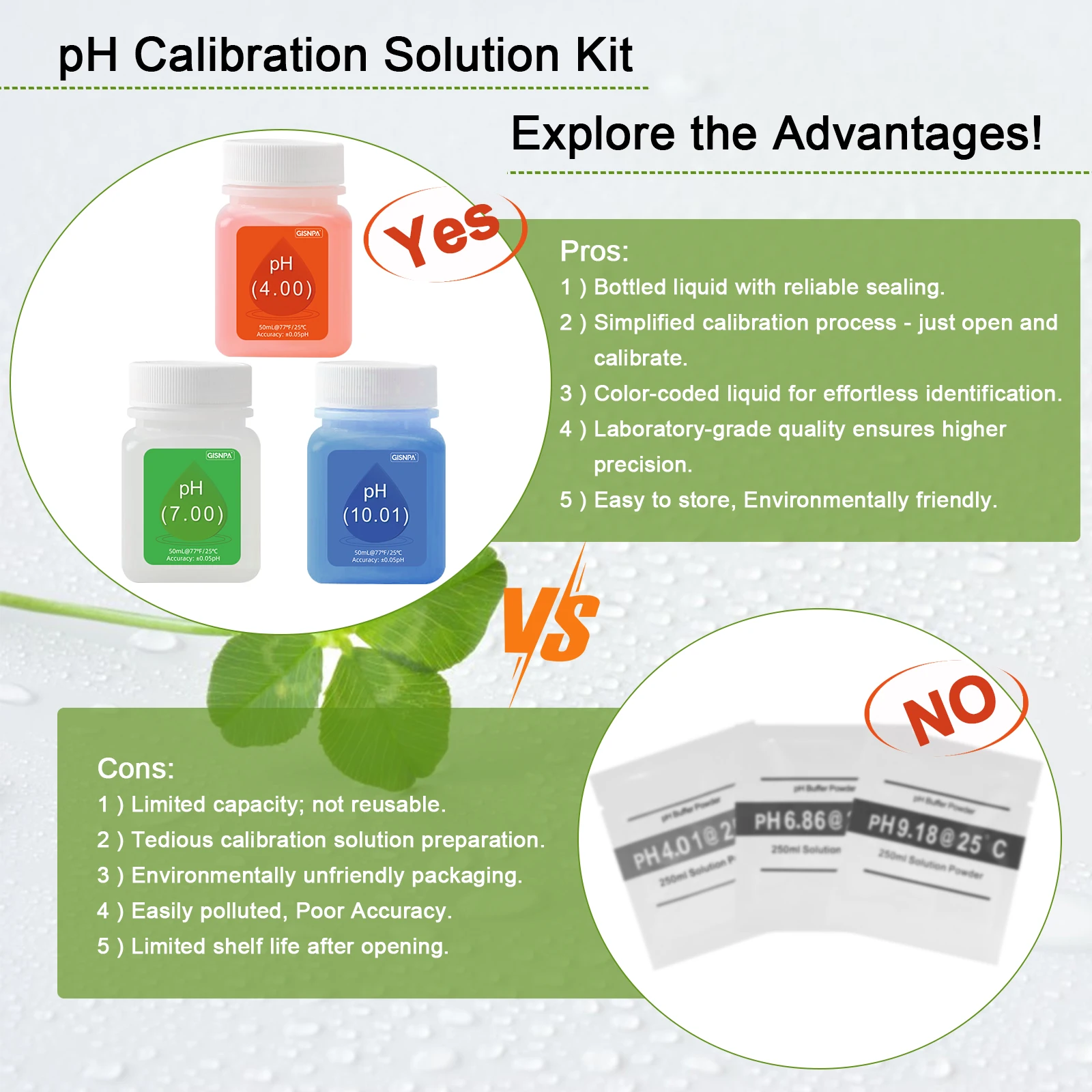 PH Meter Calibration Solution, PH Electrode Filling Glass Buffer, TPH01131 1 pcs of 30 ml, Disposable Liquid