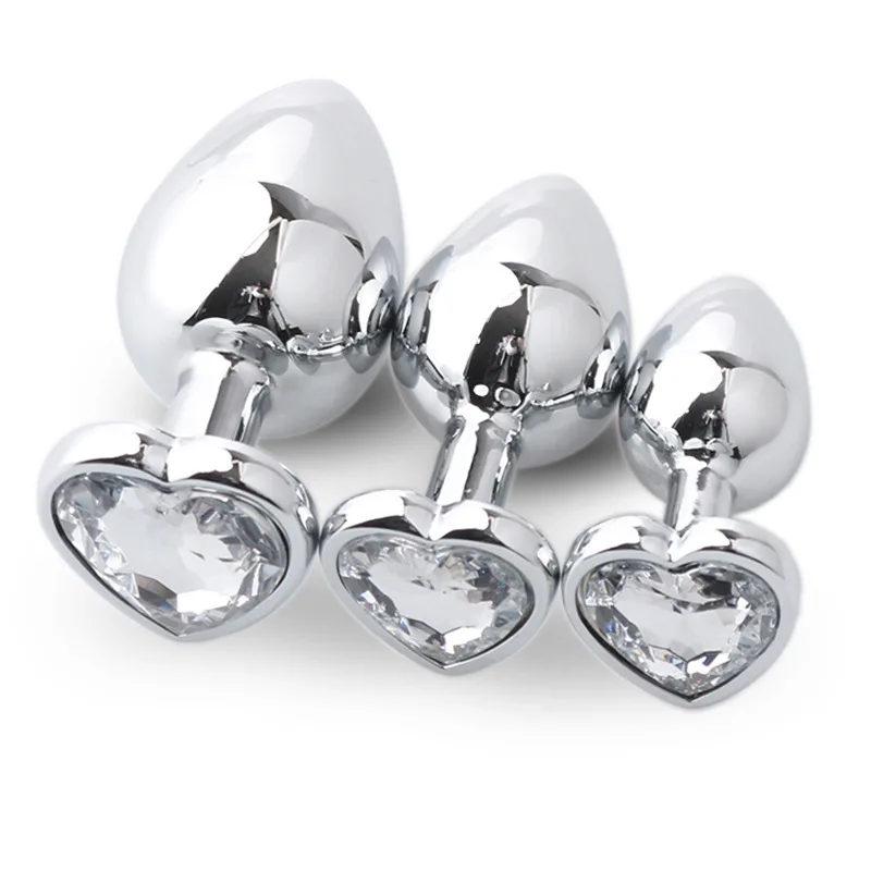 Three sizes Heart-shaped anal plug Stainless steel crystal anal plug Anal sex toy Prostate massager Anal stimulator dildo image 3