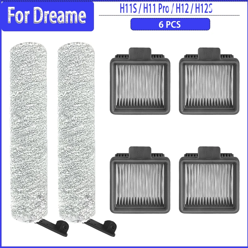 Roller Brush HEPA Filters for Dreame H11S / H11 Pro / H12 / H12S Cordless Vacuums Vacuum Cleaner Household Accessories