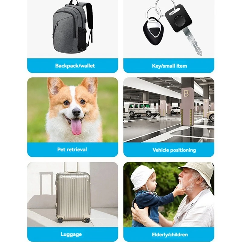 جهاز تعقب لاسلكي بنظام تحديد المواقع بلوتوث لأجهزة Apple Airtag ، جهاز تذكير مضاد للماء المفقود ، مفتاح سيارة ، حيوان أليف ، مكتشف أطفال ، جديد