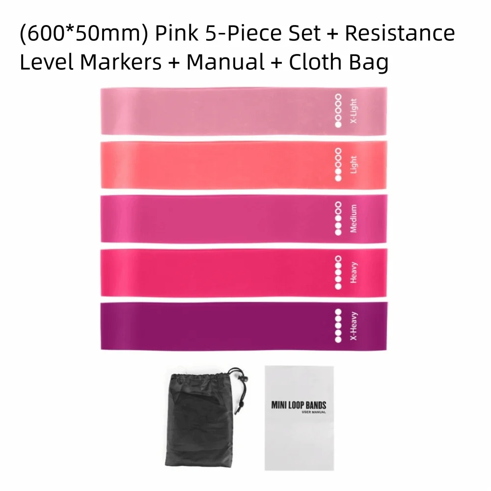 

5 Weight Levels Elastic Exercise Loop Bands Thickened Fast Hip Lift Pilates Flexbands Strength Training Yoga Resistance Bands