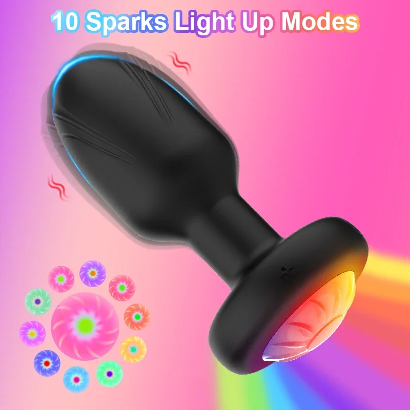 360° Rotation Vibrating Butt Plug for Men Wiggle Prostate Massager Remote Control Anal Vibrator with LED Sex Toy for Couples