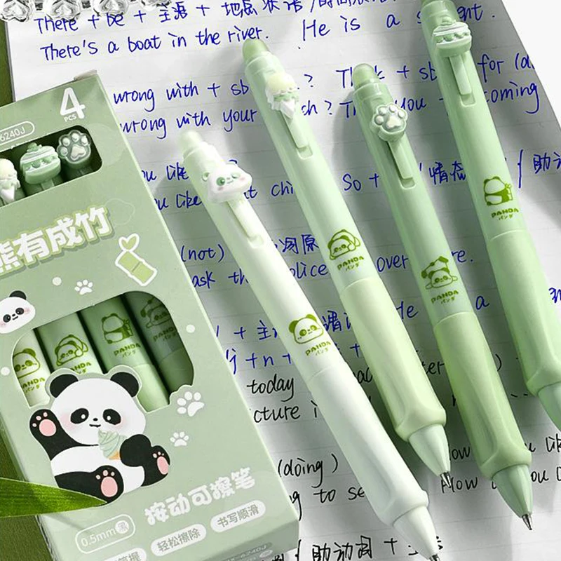 1/4Pcs Cartoon Capybara Panda Erasable Pressing Neutral Pen Quick Drying Ballpoint Pen Fashion Signature Pen Writing Tools