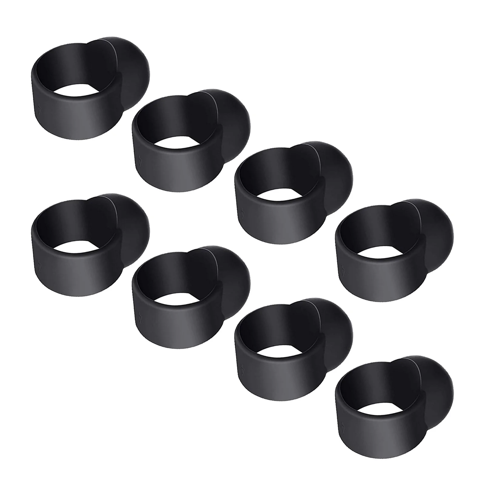 8Pcs Tongue Drum Finger Covers Silicone Knocking Tool Noise Reduction Percussion Instrument Accessories Finger Sleeves Black