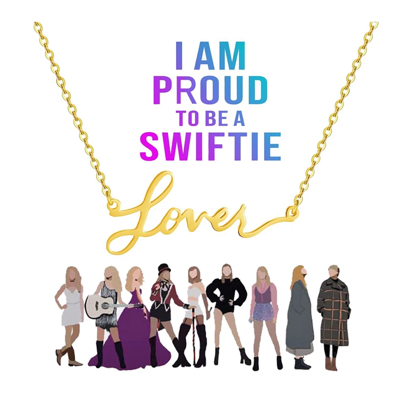 Stainless Steel Necklace Swiftie Signature Gold Plated Color Jewelry Concert Accessories Fan Girlfriend Surprised Gift