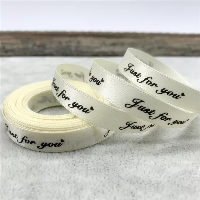 

5Yards 10mm Romantic Gift Packaging Belt Printed "Just For You" Design Ribbon Tapes For Wedding Christmas Decoration