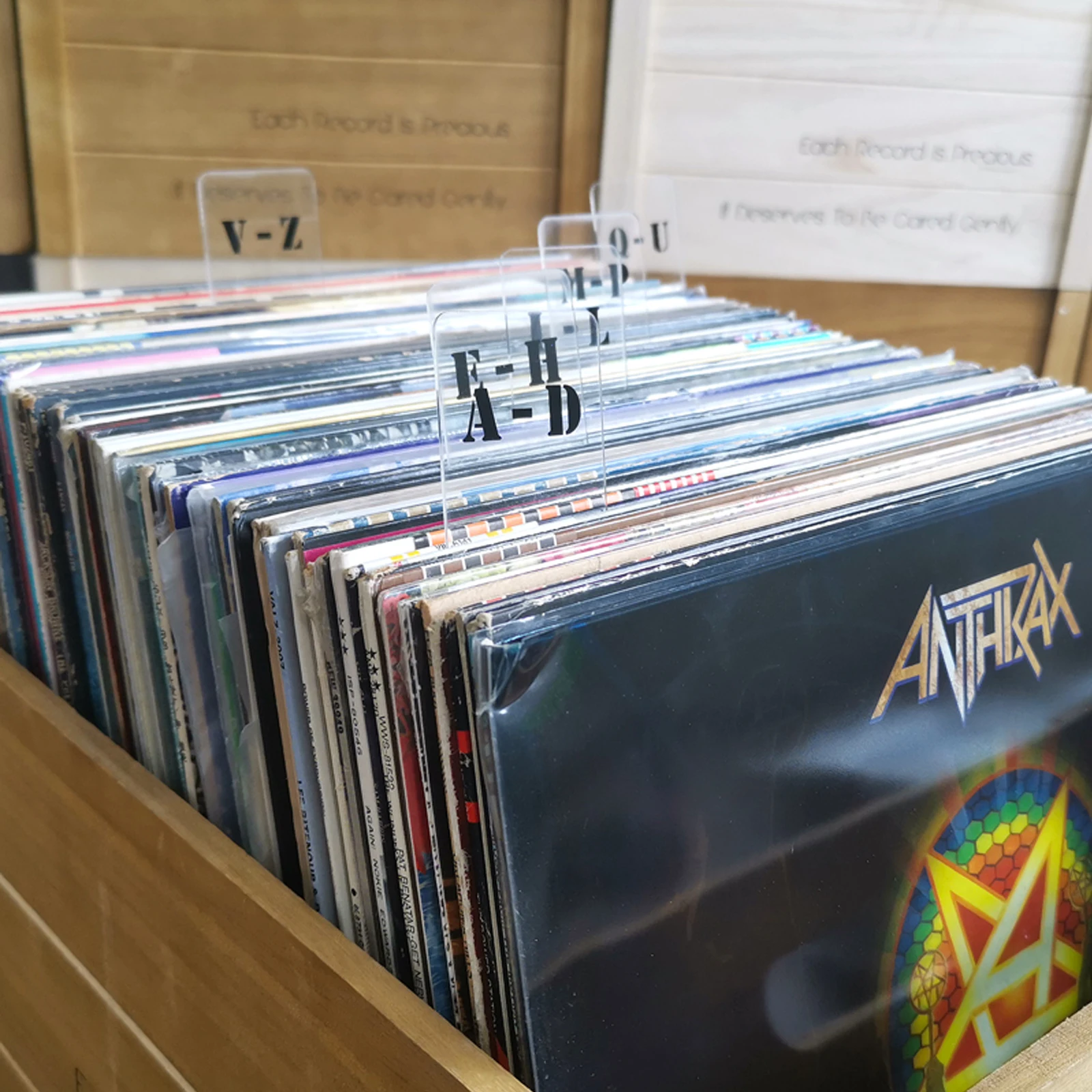 6pcs LP/CD 알파벳 색인 카드 비닐 레코드 분배기 알파벳 탭 분류 카드 아크릴 투명 가로 세로