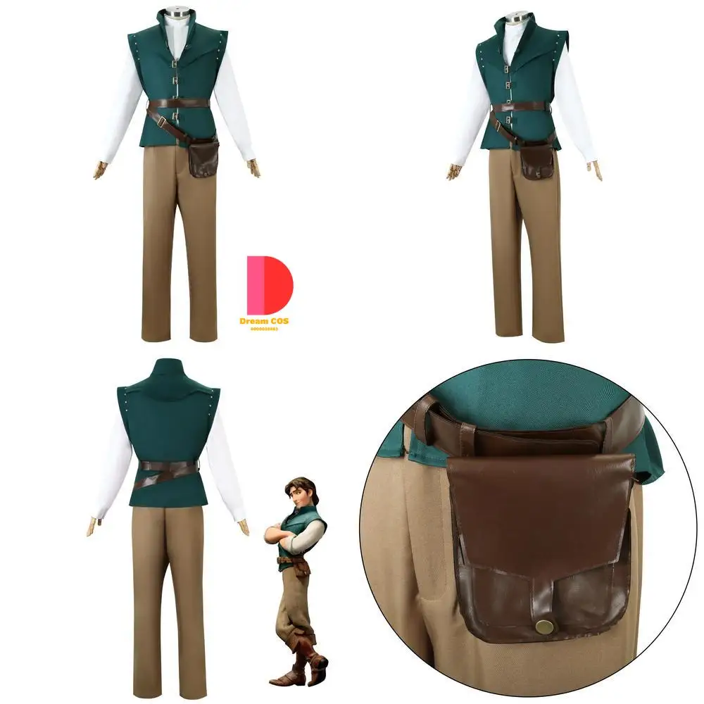 

Popular Movie and TV Character Cosplay Costume Anime Flynn Rider Prince Costume for Adults and Kids Wig for Comic Con Halloween