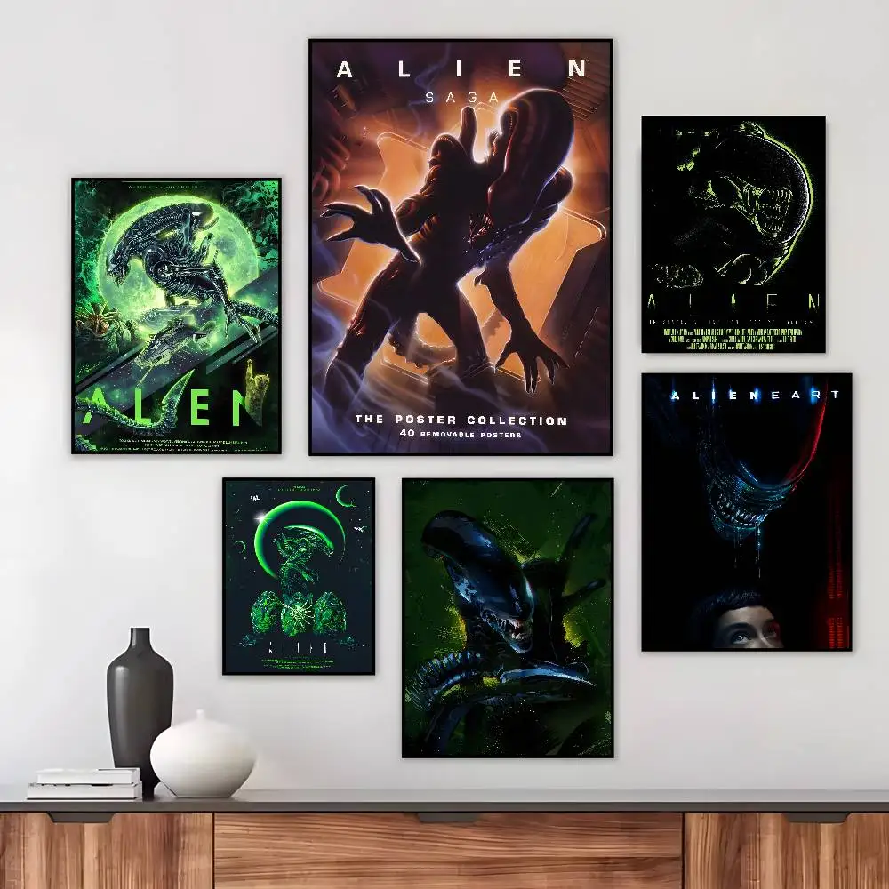 Alien Movie Art 1979-2024 Alien Poster Art canvas HD aesthetic Printing Paper Wall Art for Living Room Bar fashion Home Decor
