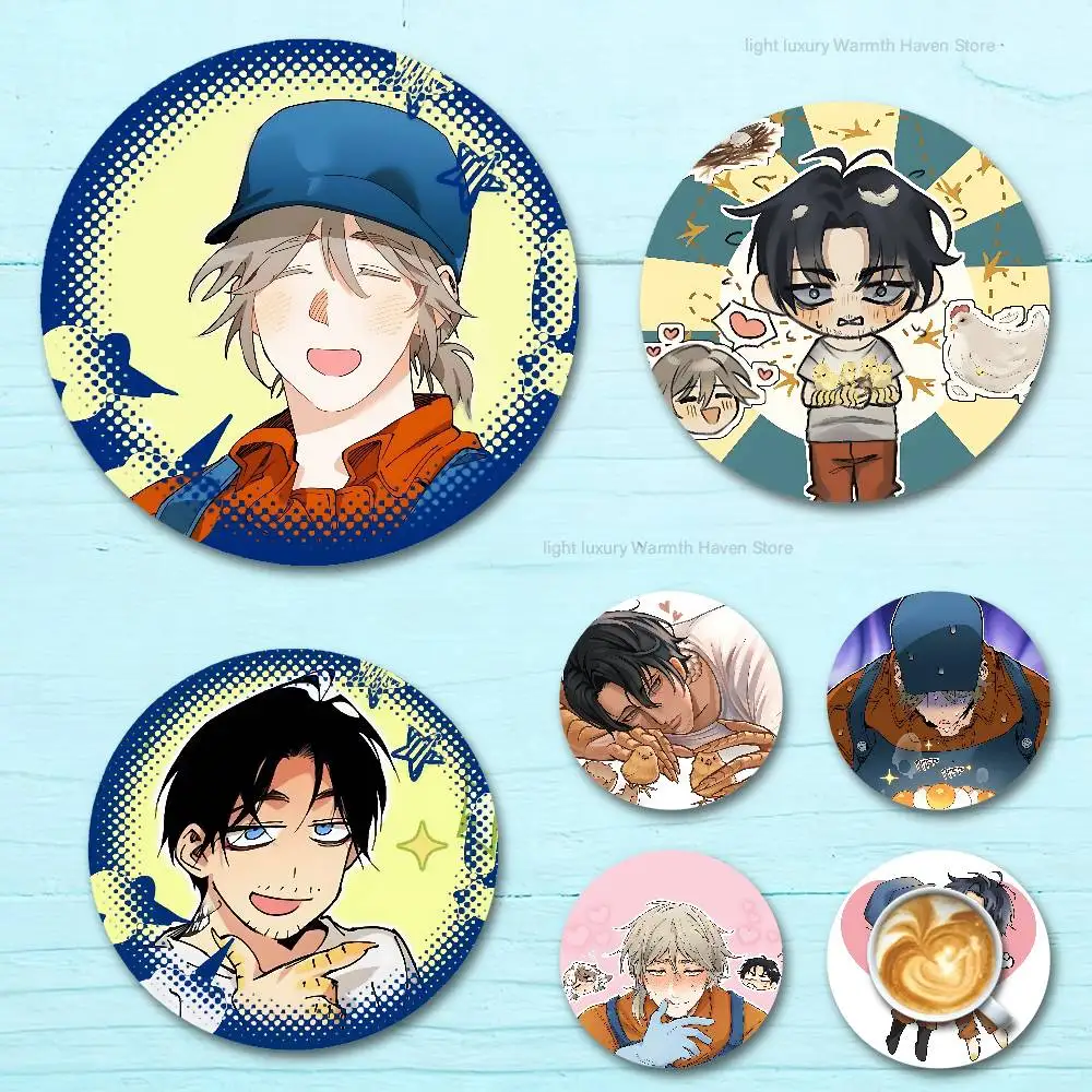 

Manhwa Mr As F-Farm wooden anti-slip coasters suitable for home office and theme party decoration