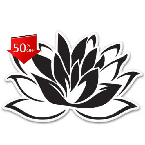 

Lotus Black Aesthetic Car Laptop Boat Bumper Sticker Cute Trendy Vintage Funny