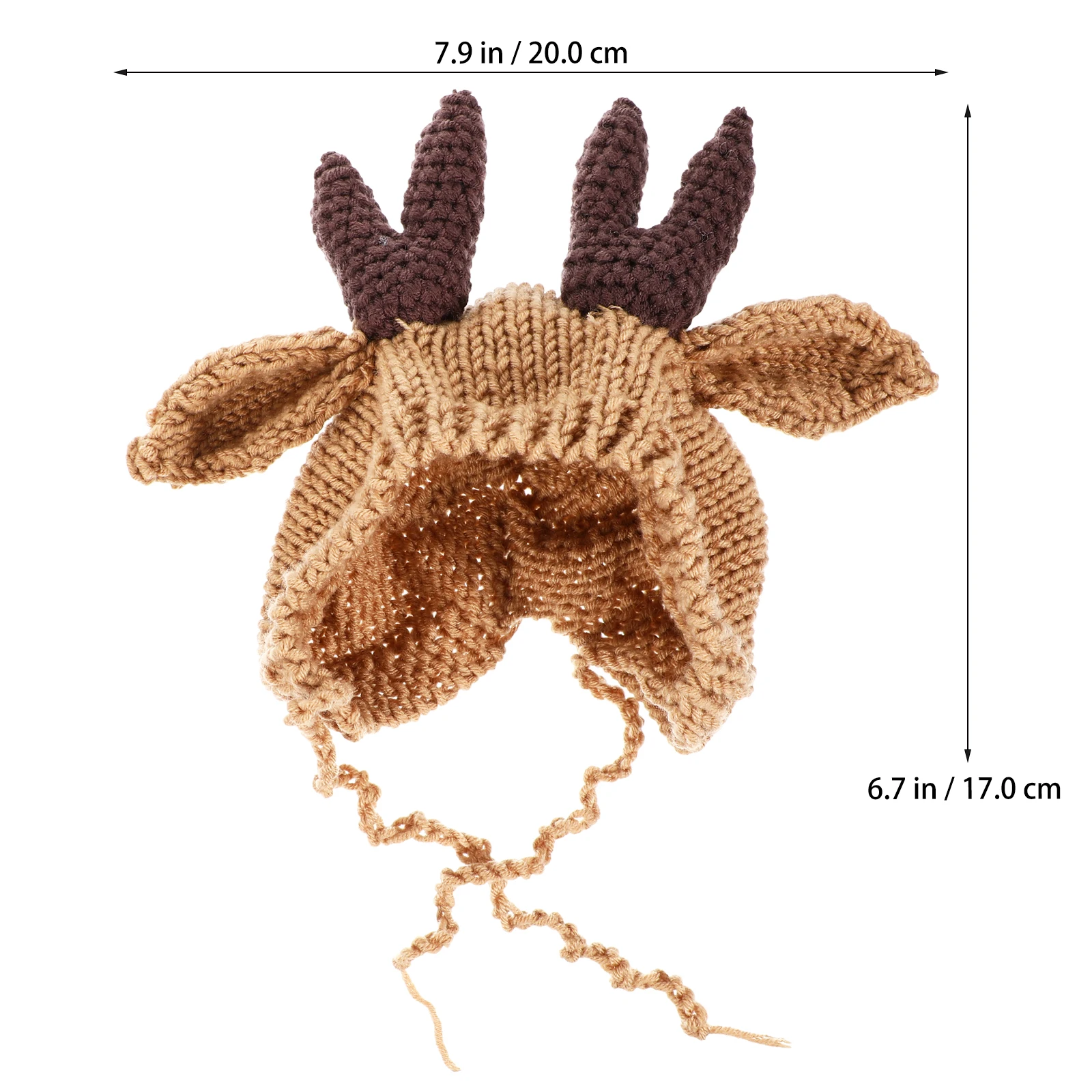 مجموعة واحدة من قبعة صوف متماسكة للشتاء للأطفال قبعة دافئة على شكل قرن الوعل سميكة حرارية مقاومة للرياح قبعة للرضع مثالية للاستخدام الداخلي في الهواء الطلق #2
