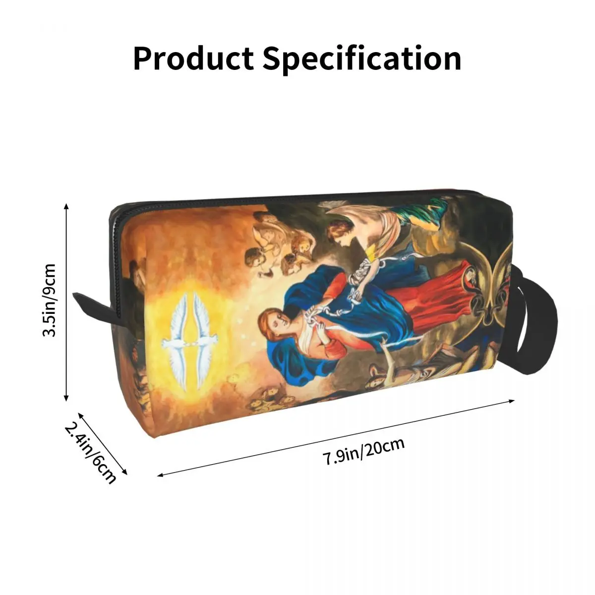 Custom Mary Ondoener Van Knopen Cosmetische Tas Vrouwen Schattig Katholiek Onze Dame Van Maagd Mary Make-Up Case Schoonheid Opslag Toilettassen