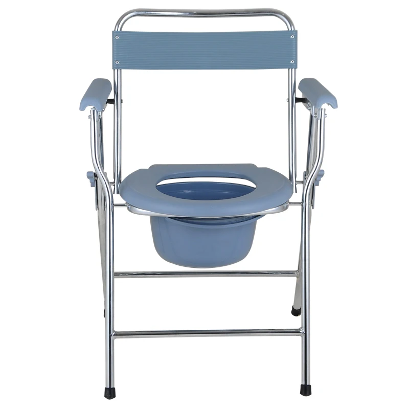 

High Quality Household Portable Foldable Carbon Steel Commode Chair With Bedpan Toilet Bath Chair