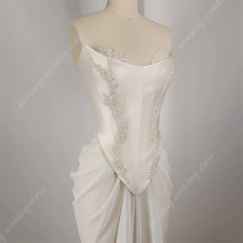 Robe de Soirée de Mariage Classique avec Appliques en Dentelle pour Femme, Vêtement Éducatif sur Mesure avec Corset et Sirène