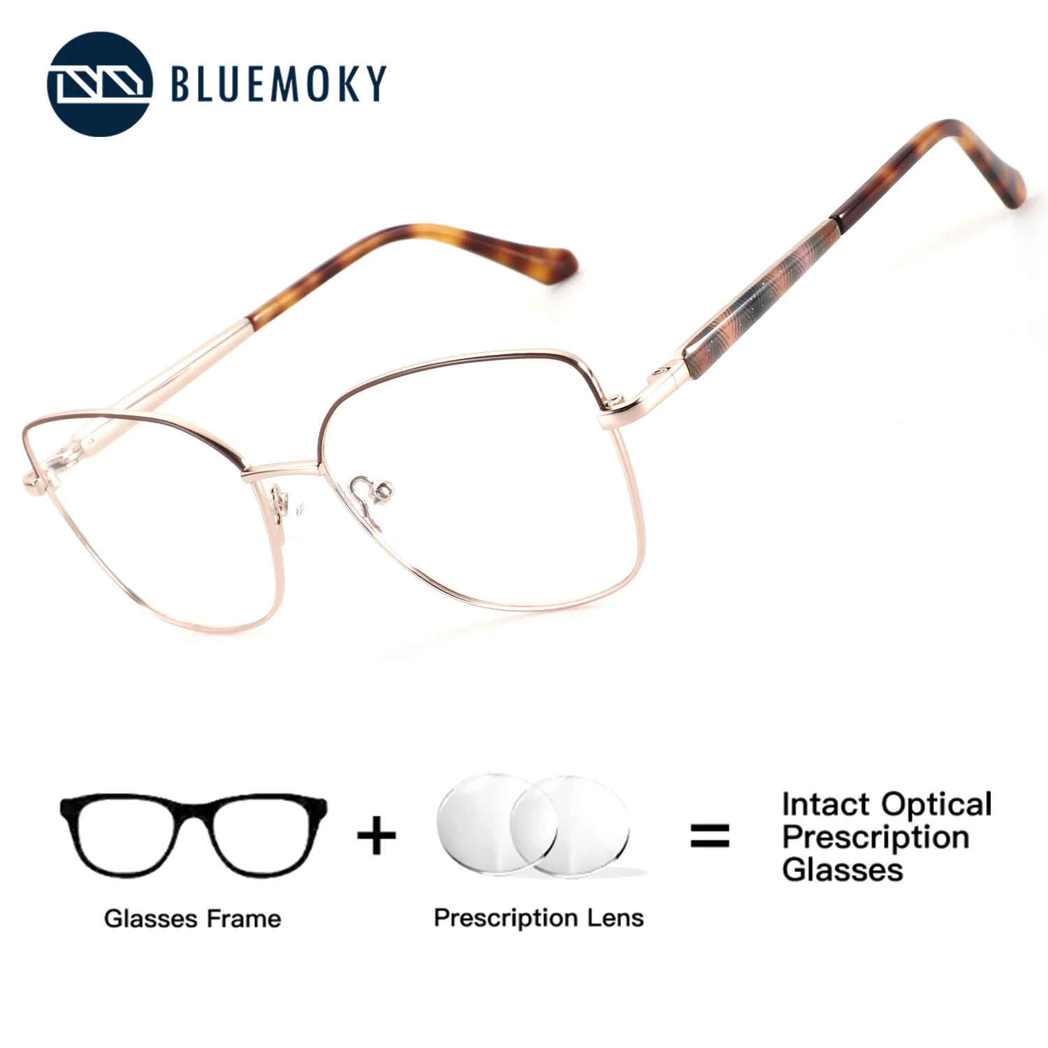 

BLUEMOKY Butterfly Custom Prescription Eyeglasses Metal Photochromic Anti Blue Light Myopia Glasses for Woman