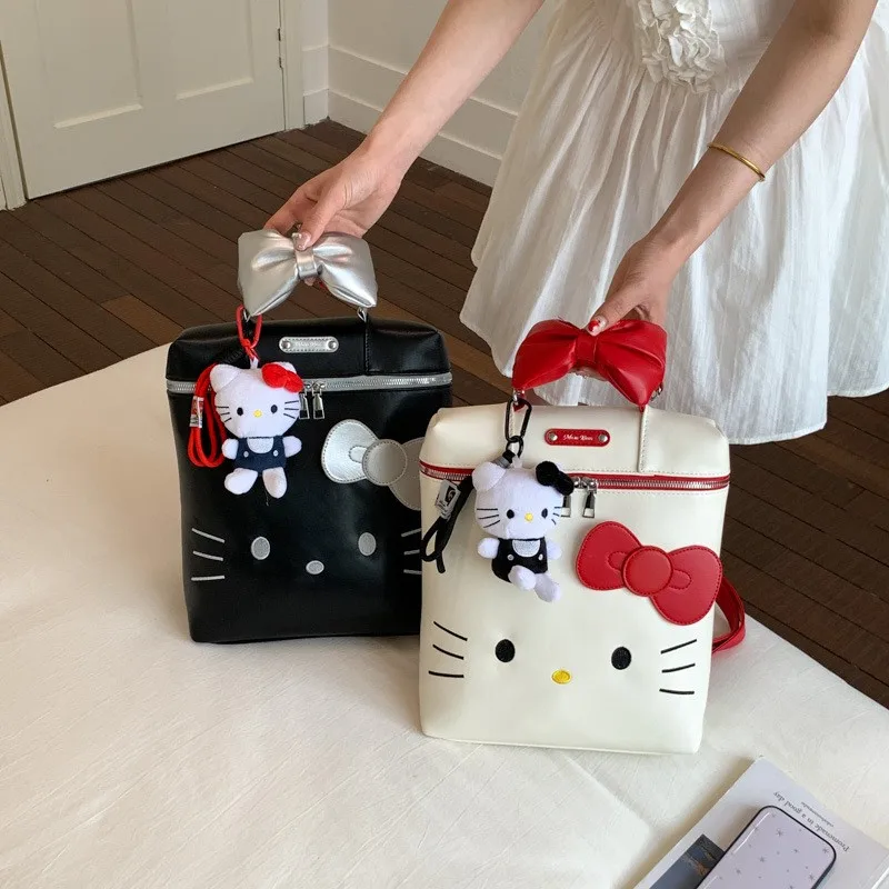 愛らしい猫プリントバックパック-大容量軽量トラベルバッグ-女性用-スタイリッシュな普段使い-夏-2026年新作