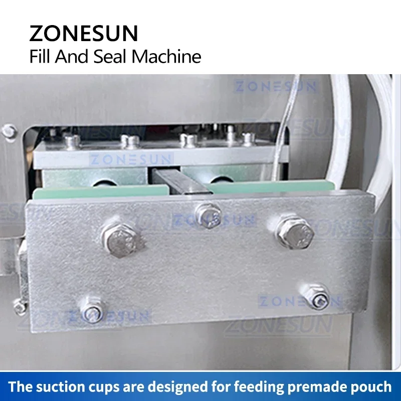 ZONESUN-máquina automática de embalaje de bolsas prefabricadas, equipo de llenado y sellado de gránulos, bolsa de té, relleno de bolsas de pie, ZS-AFS04