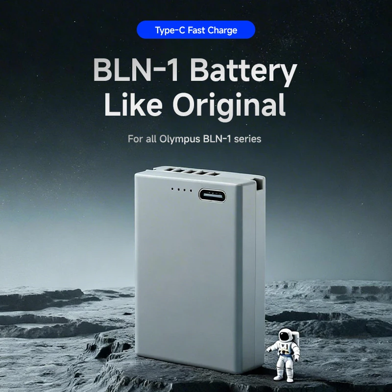 

BLN-1 Type-C Fast Charge Camera Battery 1210mAh Full Decoding No Popups for Olympus OM-D E-M1 E-M5 PEN-F