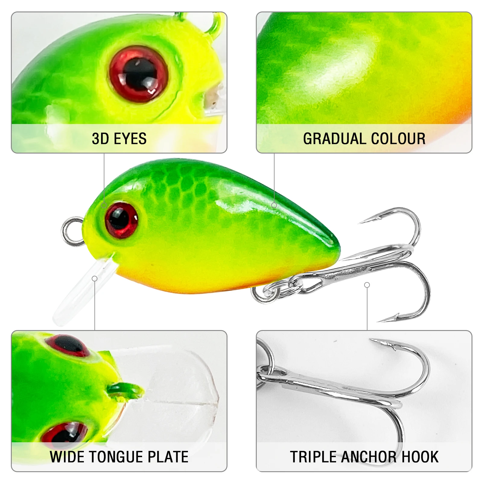 Free Fisher Crankbait duro de superficie para trucha y lubina