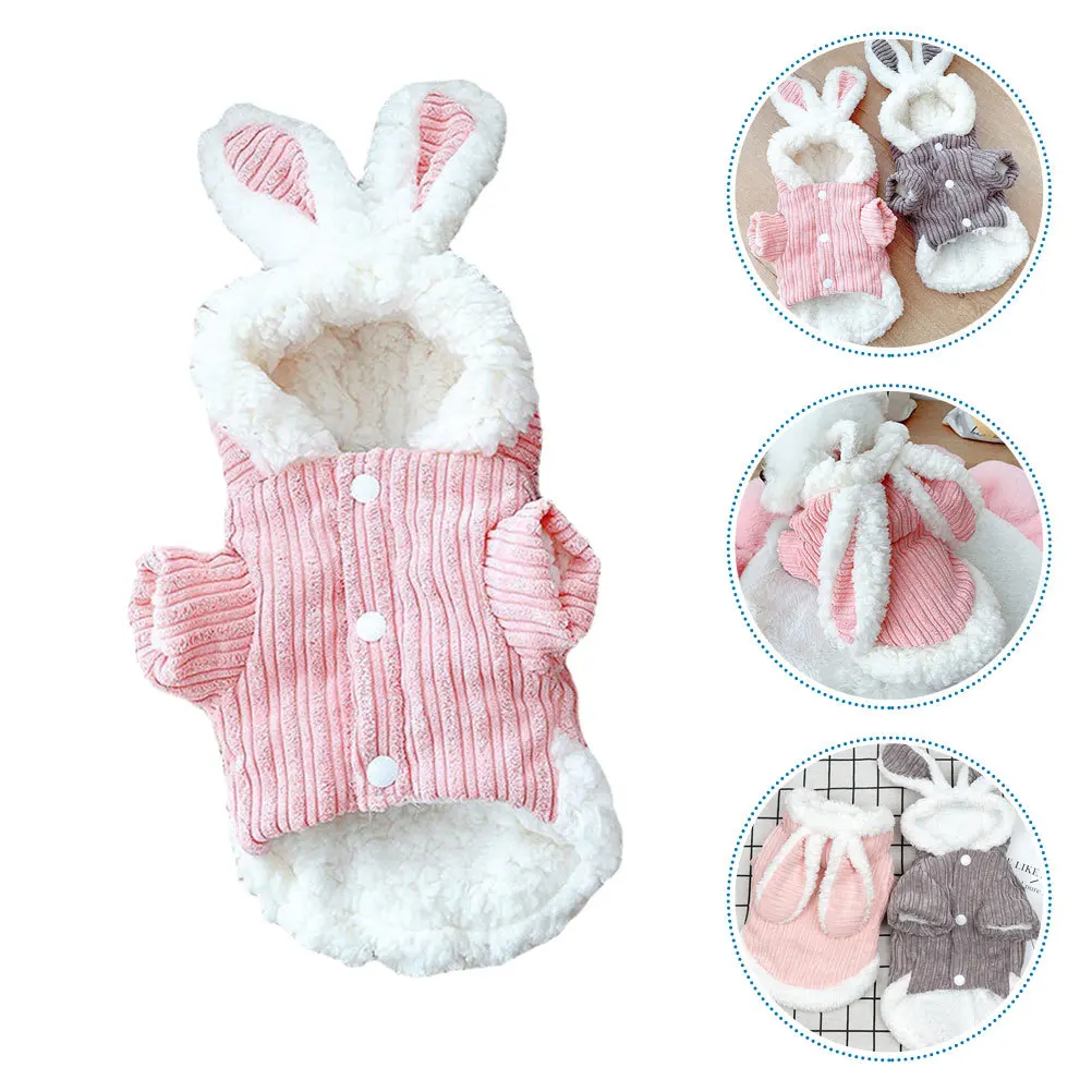 

Thickened Dog Clothes Winter Pet Garment Hoodie for Small Dogs Puppy Bunny Clothing Outfits Cute Keep Warm Coat Hoody
