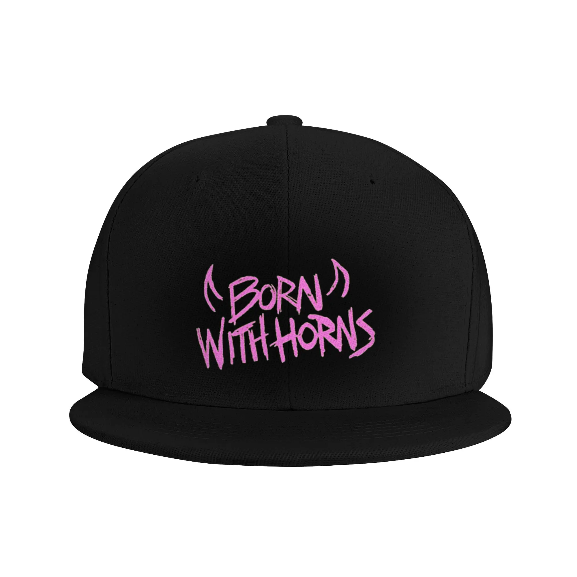 Fashion Born with Horns Flat Brim Sun Hat  American Retro Visor Cap