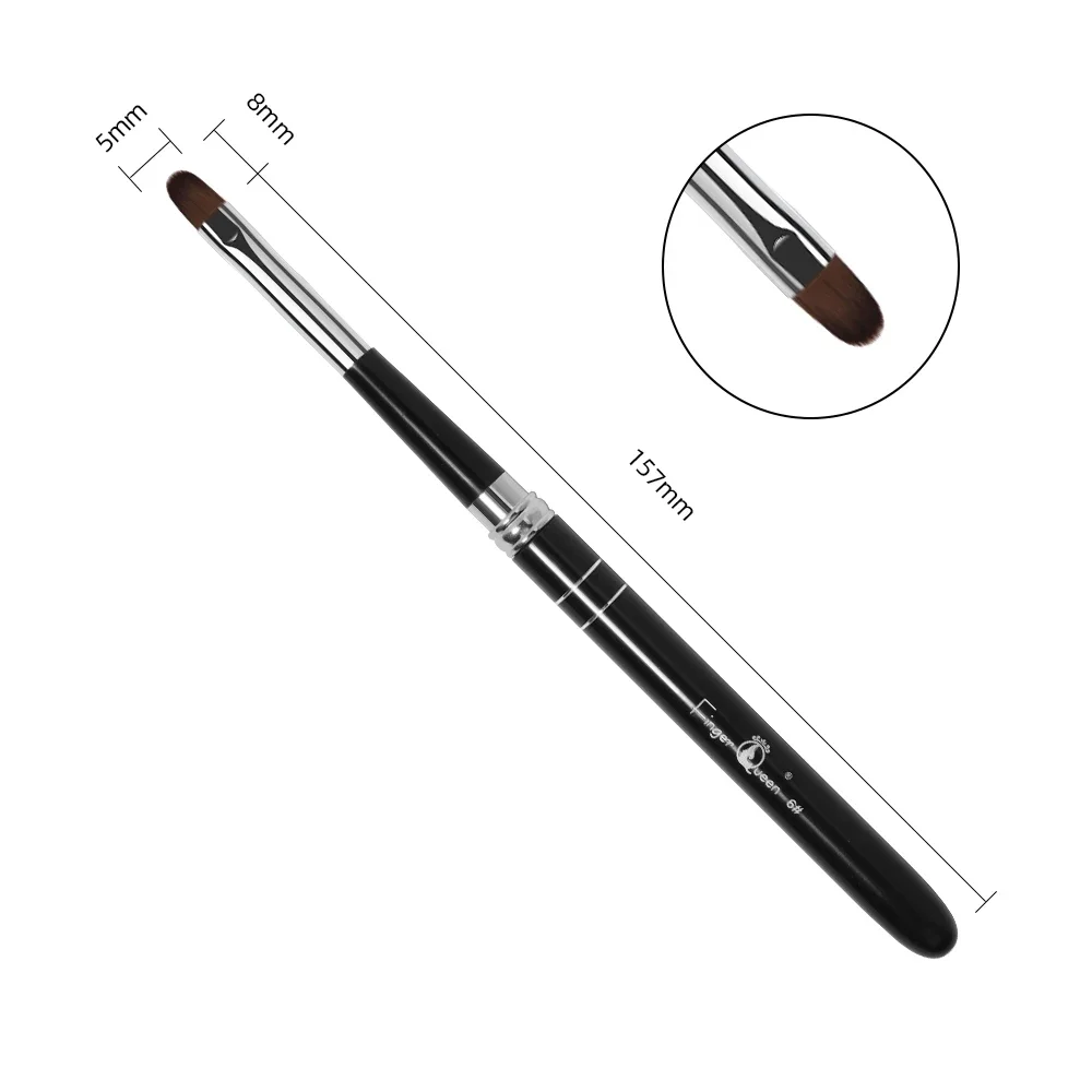 Black Handle Pattern Acrylic 1Pc Nail Art Brush UV Gel Extension Coating Drawing Painting Pen DIY Manicure Accessories Nail Tool