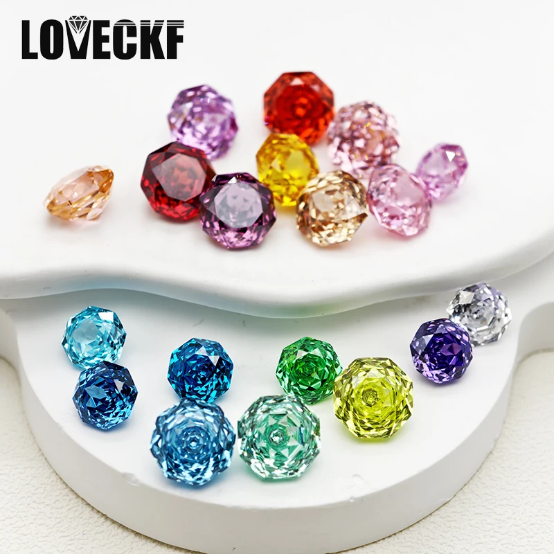 

New 5A Colors Millennium Octagon Rose Cut Cubic Zirconia Loose Gemstones for Jewerly Making