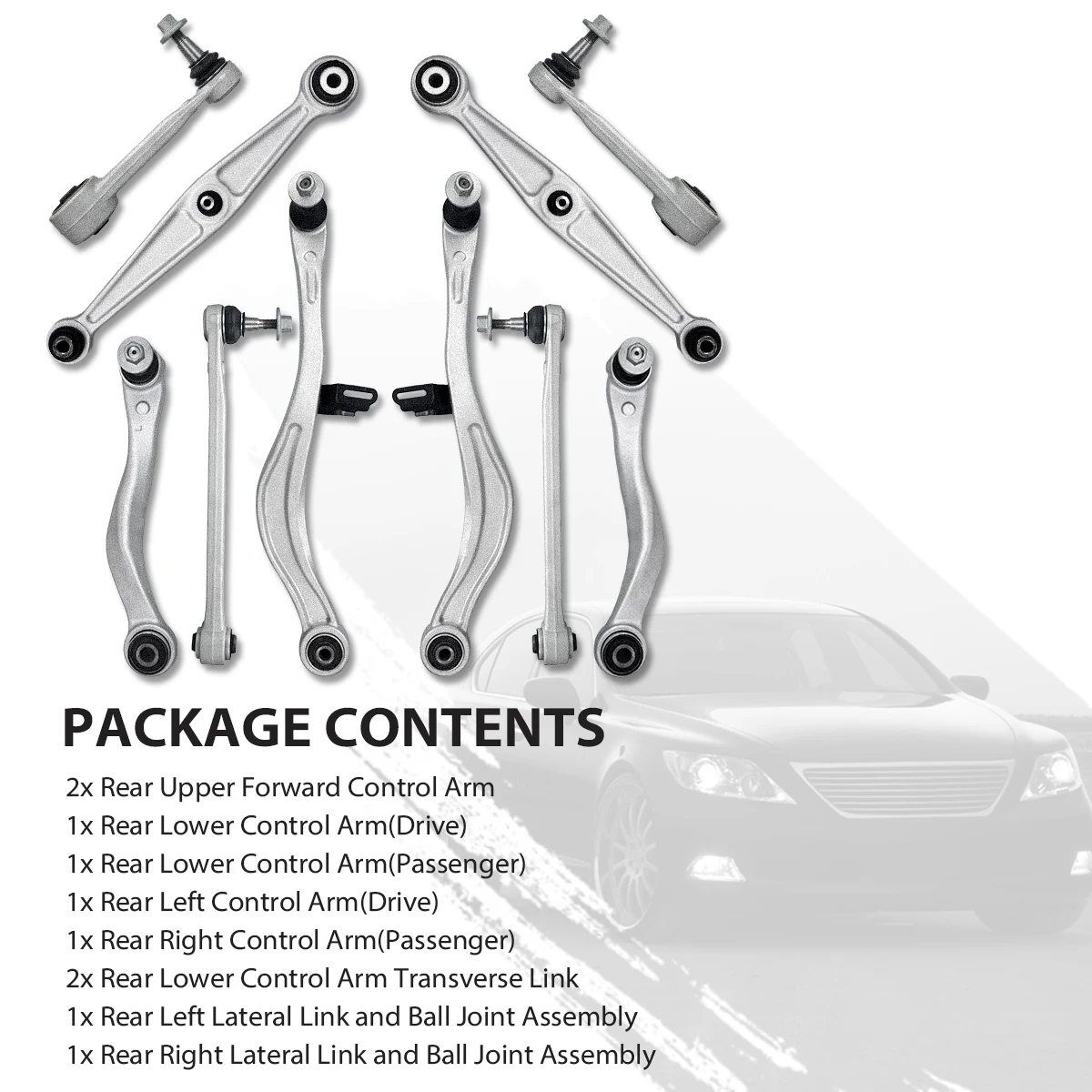 Svenubee Rear Upper Lower Control Arm Lateral Link 10pcs Set Kits for Lexus LS460 RWD 2007 2008 2009 2010 2011 - 2017 4873050111