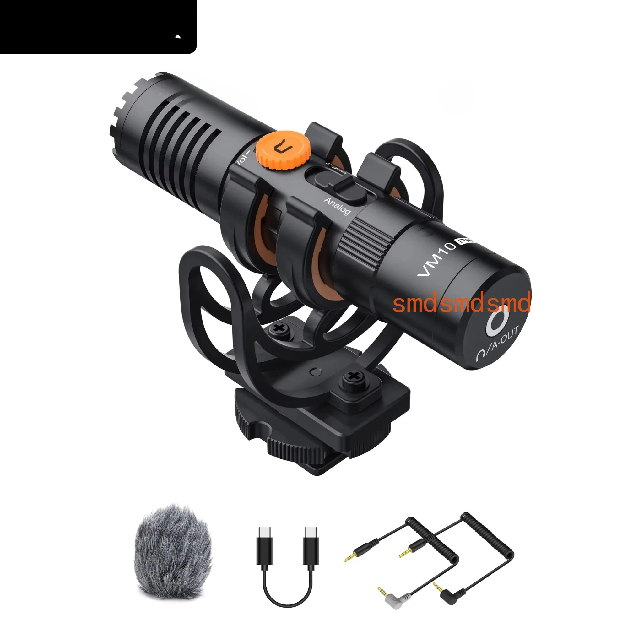 VM10 PRO Professional Video Microphone with Shock Mount,Gain Control and Deadcat for iPhone Android