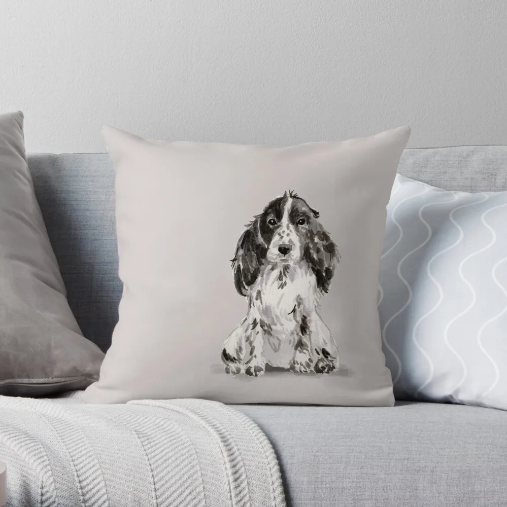 Cocker Spaniel Illustration Throw Pillow Pillow Case Covers For Sofas