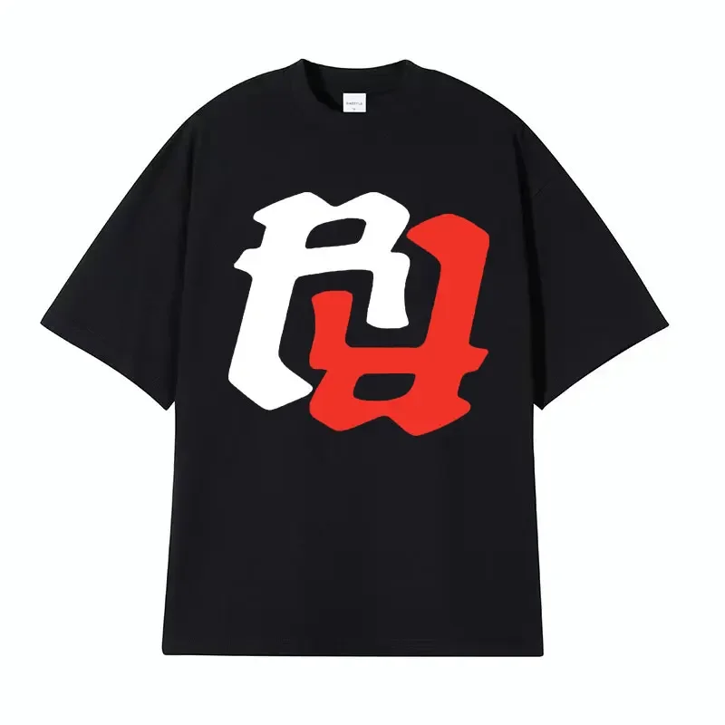 Rapper RR KanKan Logo Graphic Print T-shirts Summer Men Women Clothing Y2k Vintage T Shirt Oversized Cotton Short Sleeve T-shirt