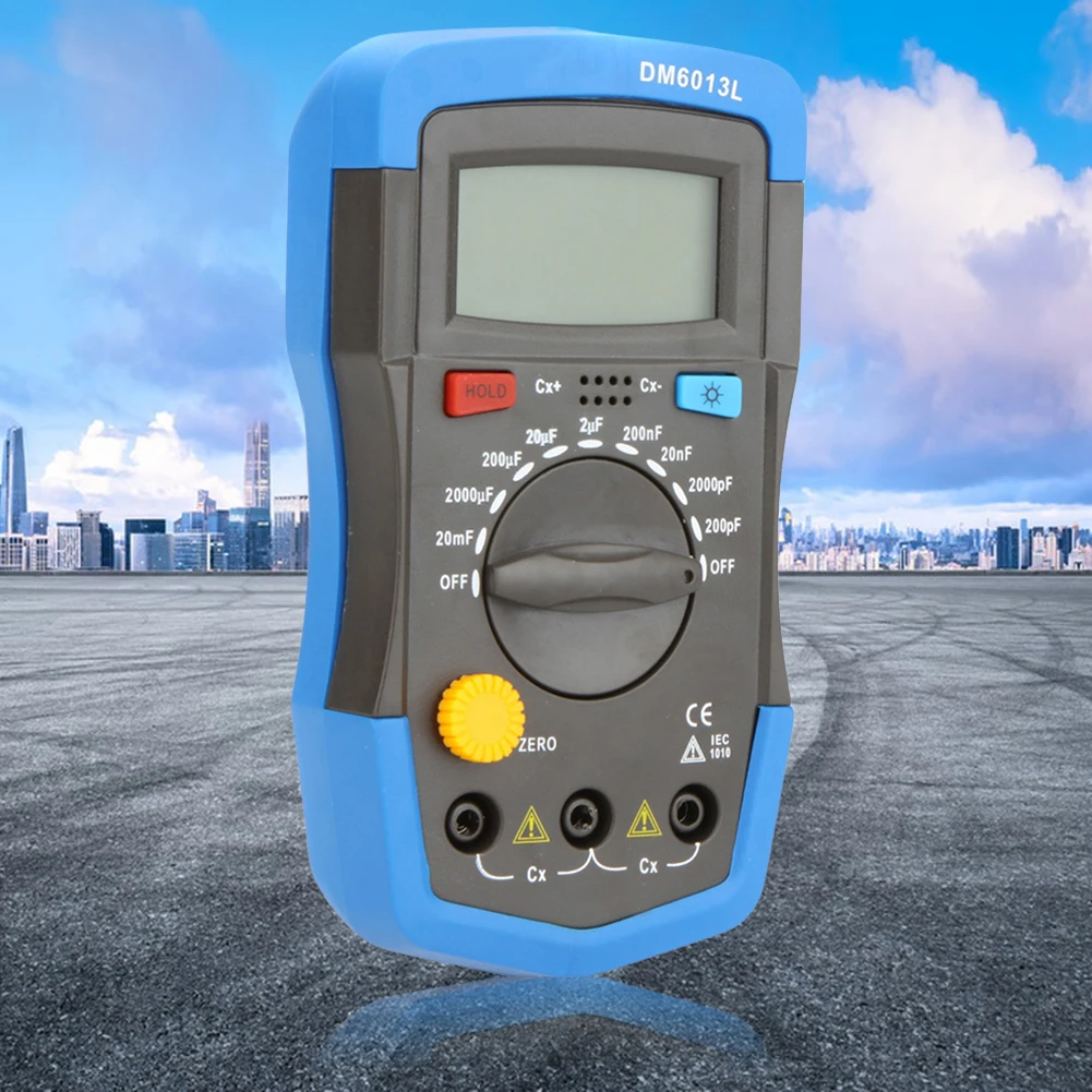 DM6013L Digital Capacimeter High Precision 200pF~20mF Portable Handheld Capacitance Meter Data Hold LCD Backlight Circuit Tester