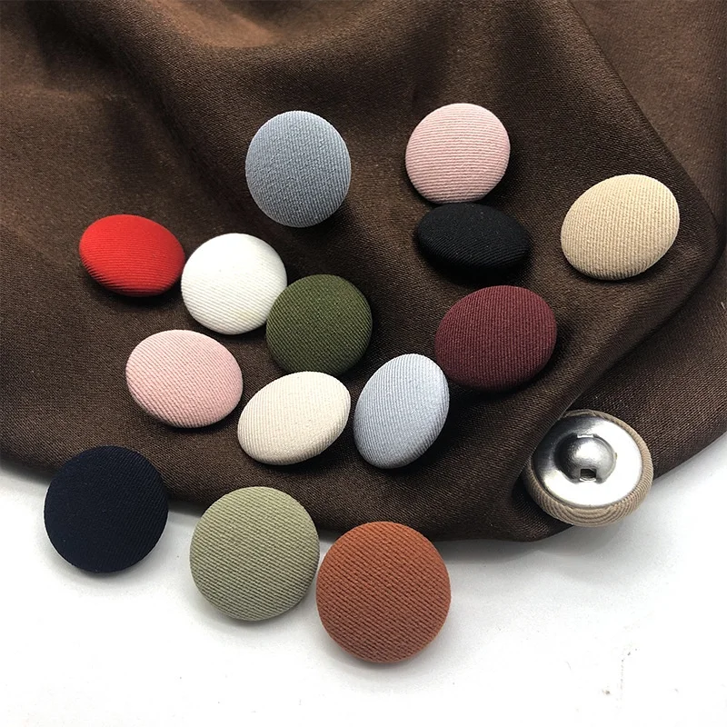 10Pcs Colorful Circular Bag Button Women\'s Cashmere Small Suit Button Chiffon Button Bag Button Versatile Cloth Shirt Button