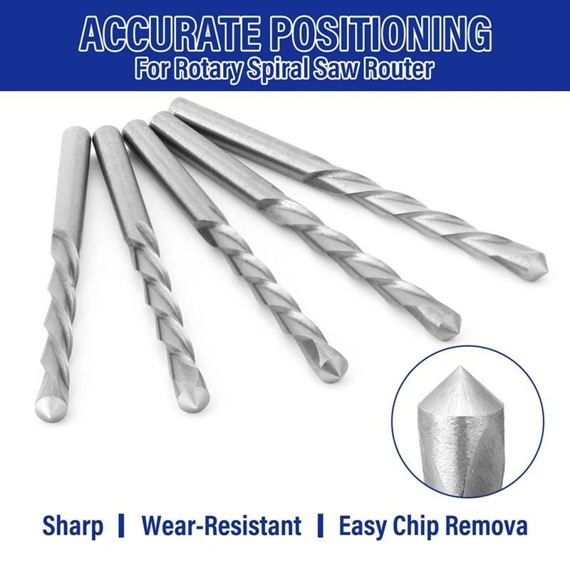 100 Pieces Drywall Drill Bits Pilot Point Cutting Drill Bits Diameter Drywall Router for Spiral Saws (5/32 Inch)-DTB1