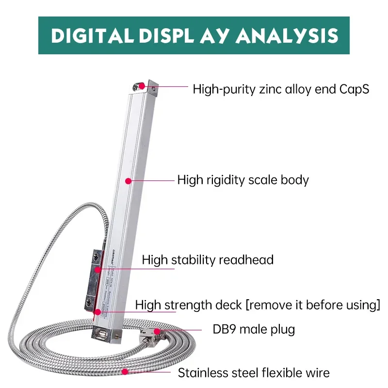 NT-M Alta Precisione 0.005mm TTL DRO 500 600 700 750 800 900 1000mm Scala Lineare Encoder Ottico Reticolo Ottico Righello