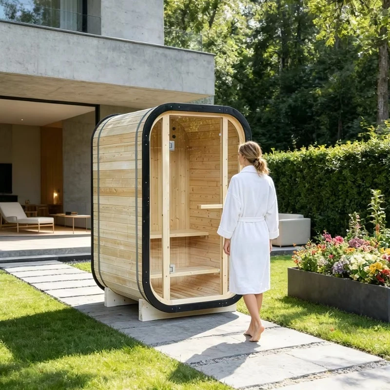 Outdoor Sauna Wood Pellet Fired Factory Direct Sale Room Suit Buiten Dome Cabin Exterior for Home Garden Custom