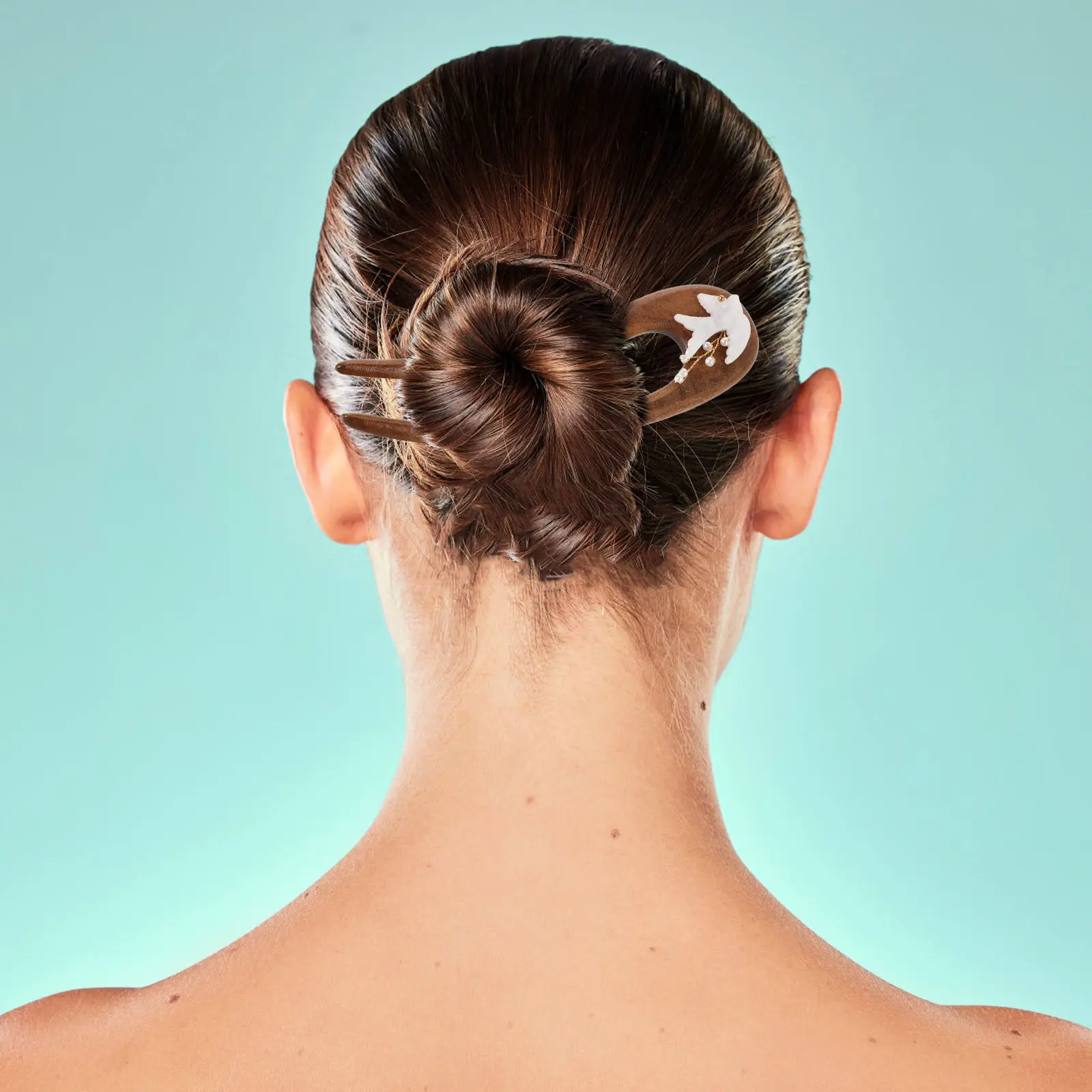 Simple U Shaped Wooden Hairpin Natural Finish Vintage Hair Stick for Chignon Buns French Twist Secure Hold Hair Styling Tool