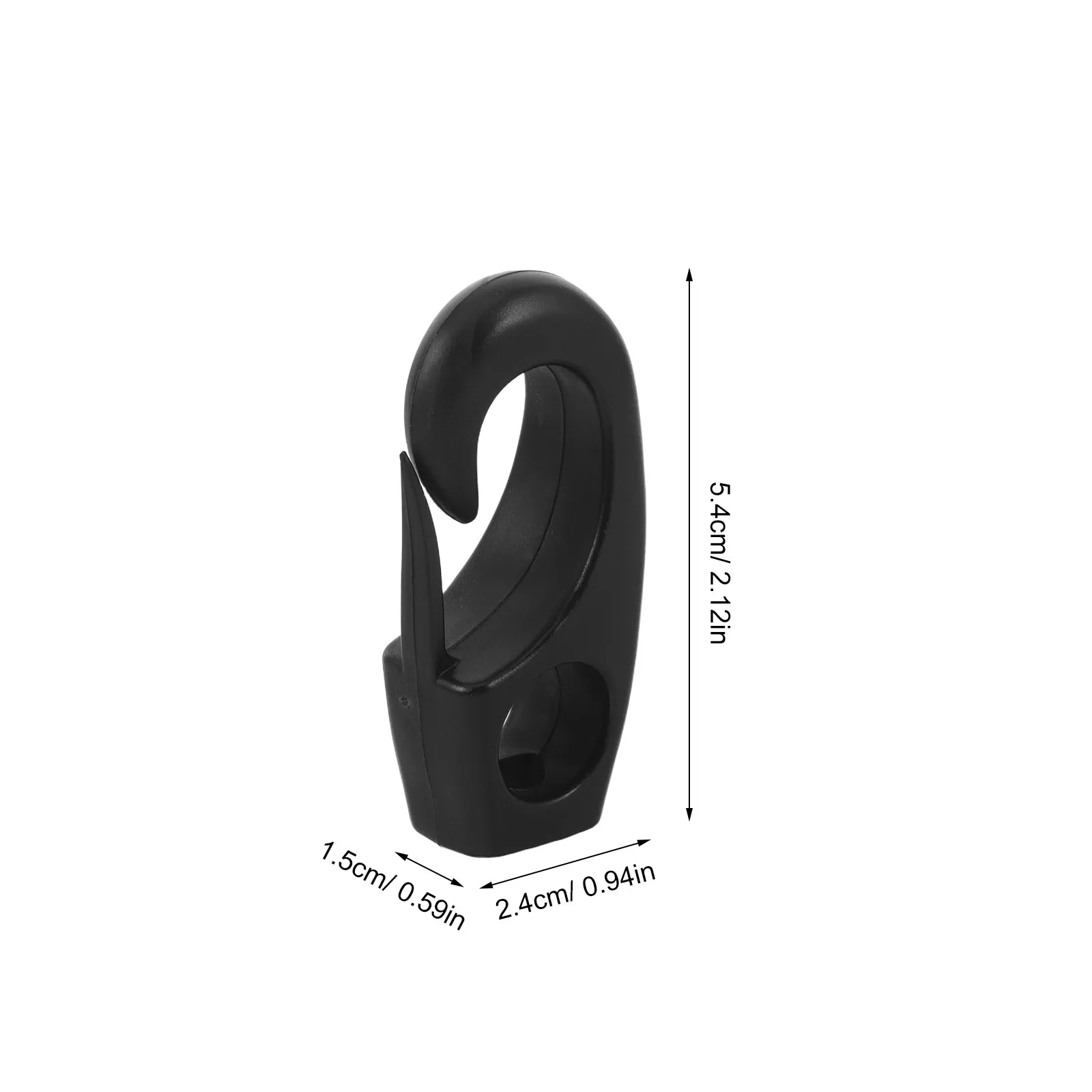 12Pcs Black Nylon Bungee Rope Hooks Elastic Cord Clips for Kayak Canoe Boat Marine Shock Cord Lashing Rowing Supplies Terminal