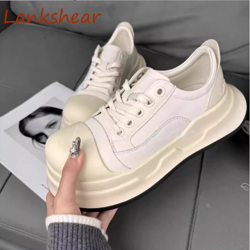 Round Toe Big Toe Women Shoes Flat Sole Cross Tied Thick Sole Solid Fashion Sping Lace Up Office Women Shoes 2024 New Arrivals