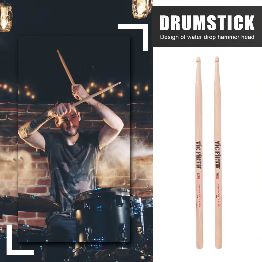 1-10Pair Drumsticks 5A/7A Mallets Jazz Drum Sticks Percussion Consistent Weight and Pitch American Hickory Classic Drum Sticks