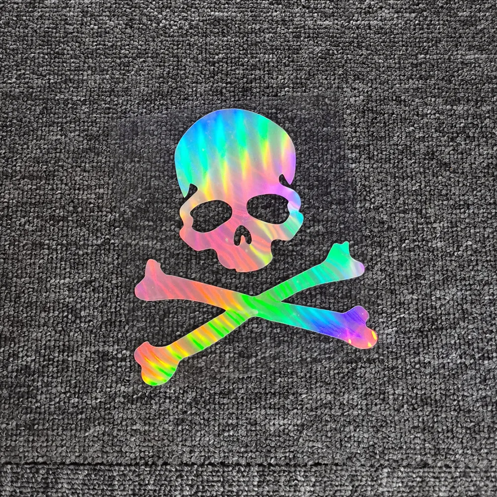 Car Stickers Hazard Warning Skulls Crossbones Reflective Decals For Rearview Mirrors Windshield Bumper Trunk Motorcycle