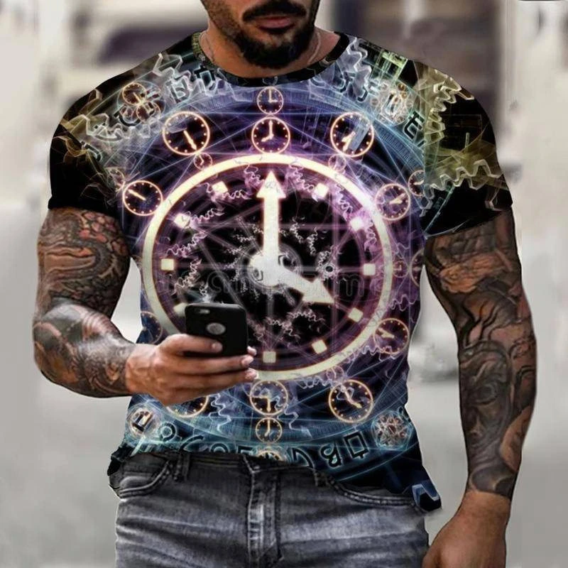 

Men Full 3D All Over Print T-Shirt Crew Neck Short Sleeve Casual Tops Hip Hop Streetwear Plus Size Summer Tees