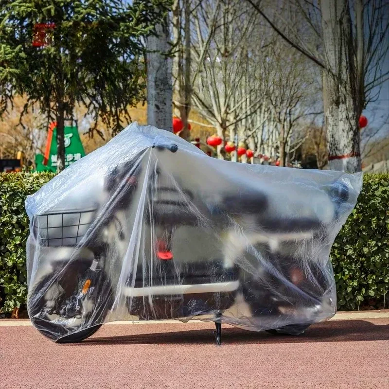 

Motorcycle Cover Disposable Transparent Protective Cover All Seasons Outdoor Waterproof Bicycle Scooter Rain Dust Cover