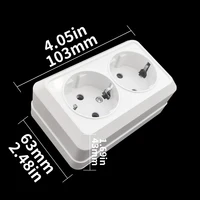 WESA White Wall Surface 2 Sockets Plugs EU Exterior Electrical Outlets With Ground Power Socket Flame Retardant Paint Plastic 6