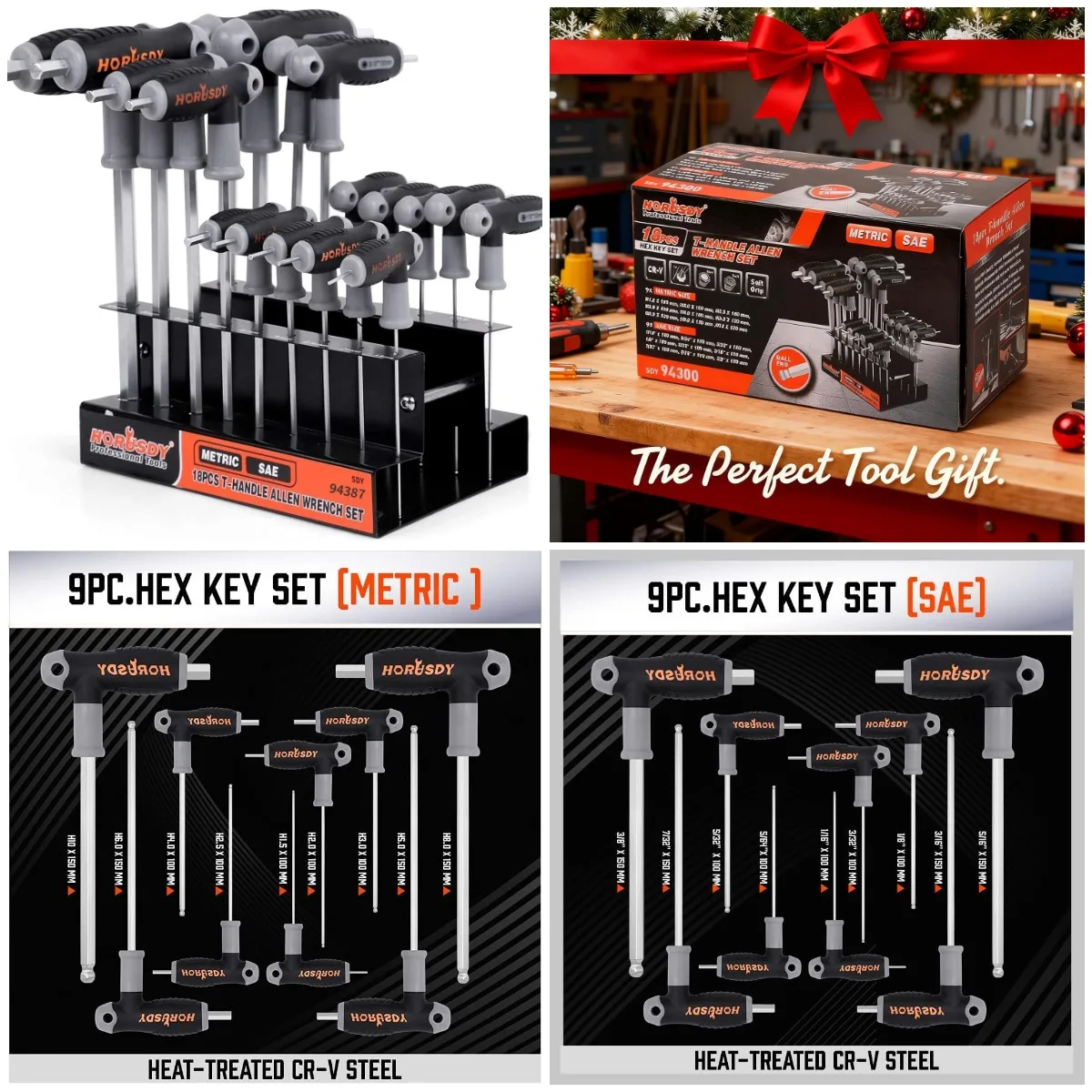 

Набор шестигранных ключей с Т-образной рукояткой, 18 предметов, набор шестигранных ключей с шариковой головкой и длинной рукояткой, мм (1/16–3/8 дюйма) SAE (1/16–3/8 дюйма)